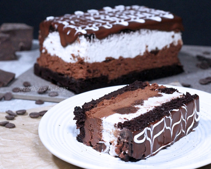Tuxedo Chocolate Mousse Cake Slice